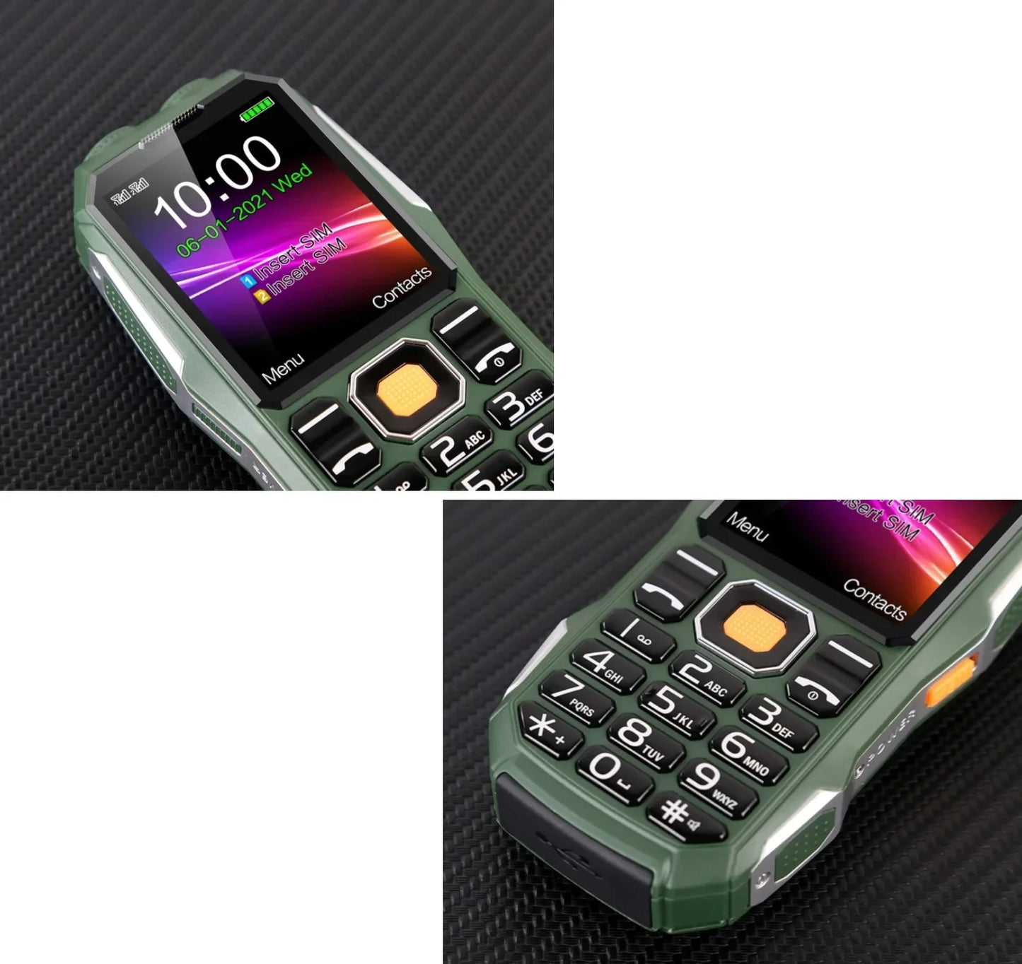 Low Price Rough Phone Big Battery Push-Button Quick Call 3 Sims Loud Speaker Two Torch GSM 2G Large Display Durable Senior Phone