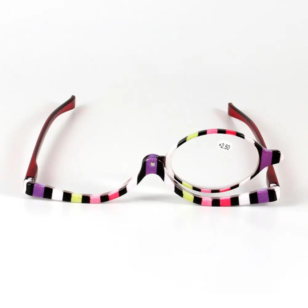 New Rotating Magnifying Makeup Reading Glasses For Women Folding Clamshell Cosmetic Presbyopic Glasses For Elder Unisex