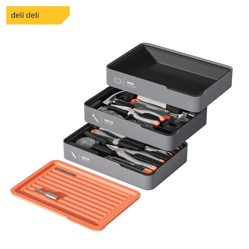 Deli Home Daily For Home Wire Cutter Hammer Lithium Electric Drill Emergency Repair Multifunctional Suit Tool H1001