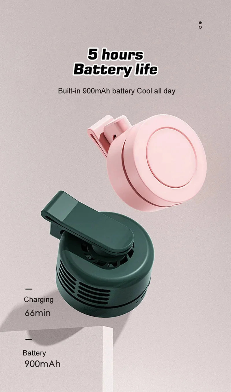 Lenovo Hanging Clip Small Fans Usb Portable Mini Small Electric Fan Light Sound Portable Desktop Handheld Fan Outdoor Cooling
