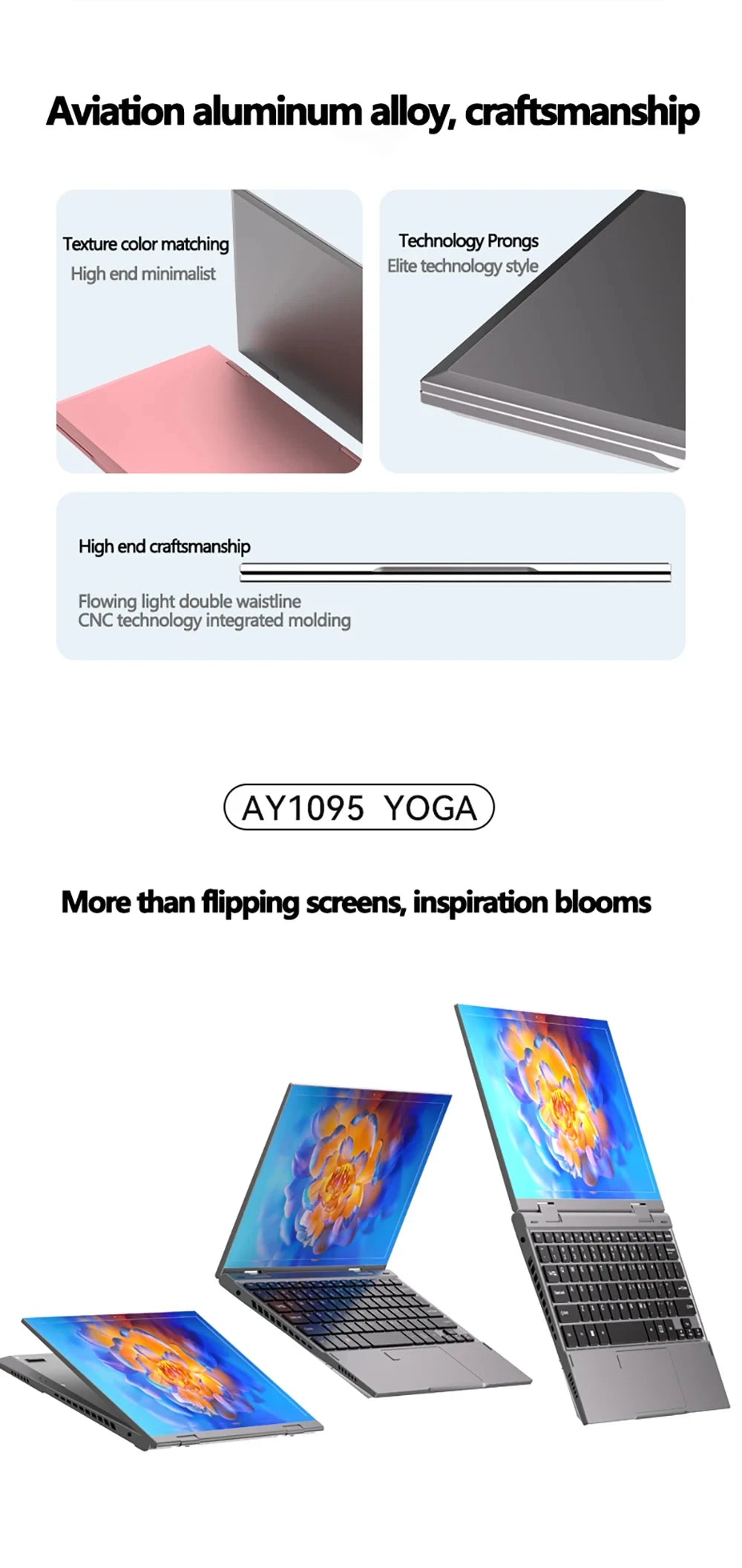 NEW 10.9 Inch 360° Fold Mini Laptop Intel N95 Touchscreens 16GB DDR5 Computer Notebook 2TB SSD Backlit Keyboard Tablet Laptop