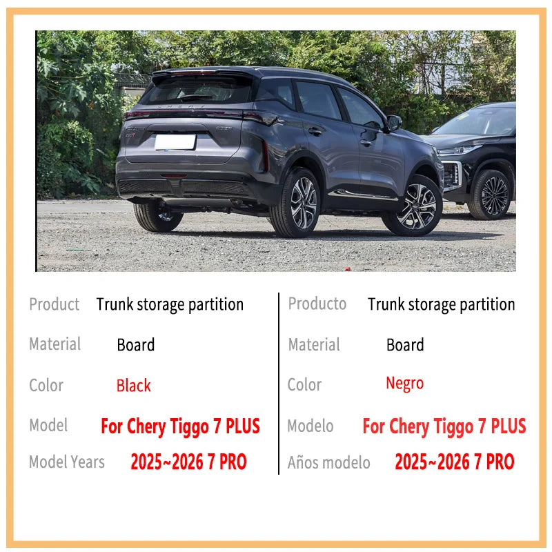 Auto Accessories For Chery Tiggo 7 PLUS Ebro S700 2025~2026 Car Organizer Trunk Side Partition Trunk Interior Storage Box Parts