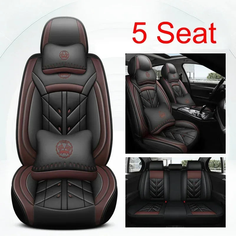 Universal Style Full Coverage Car Seat Cover for Ford Focus Mk4 Audi A6 4F W211 Skoda Kodiaq Clio 4 Car Accessories Pu Leather