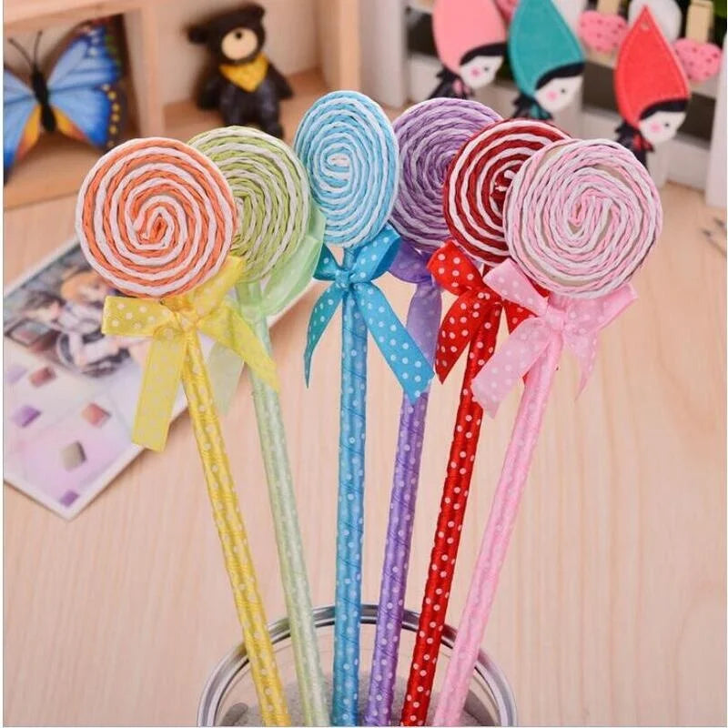 6 Piece Creative Lollipop Candy Ballpoint Pen Stationery