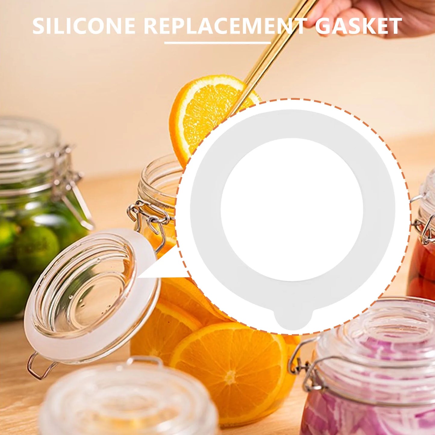 AT44-20 Pcs Silicone Replacement Gasket Seals,Airtight Silicone Gasket Sealing Rings,Fits Regular Mouth Canning Jars