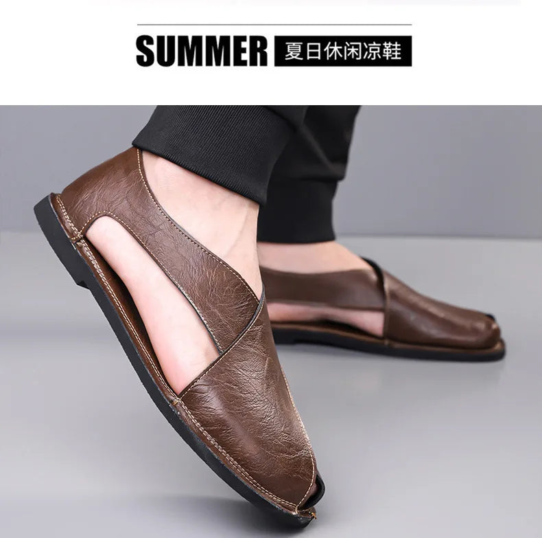 Men's Casual Sandal Retro Roman Style 2025 Summer Fashion Trend Hollow Breathable Comfortable Lightweight Outdoor Beach Sneakers