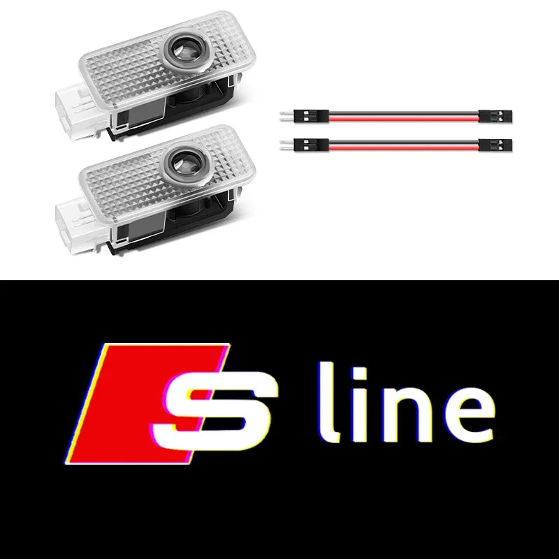2Pcs Car Door Laser Projector LED HD Welcome Lamp For Audi S Line RS A1 A3 A4 A6 A7 Q3 Q5 Q7 RS3 RS4 RS5 S3 S4 S5 S7