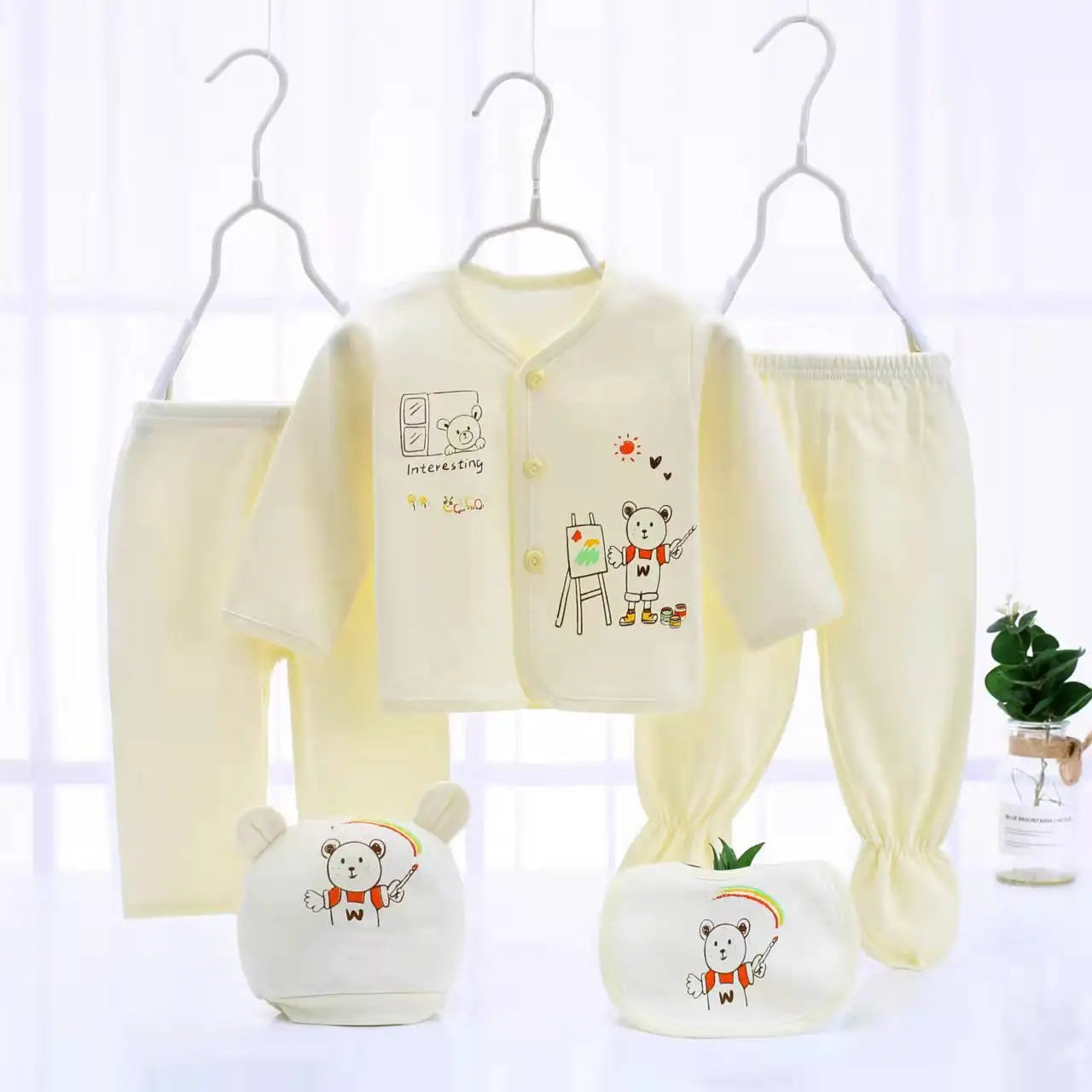 5PCS Newborn Girl Clothes Set New Born Going Home Clothes 0 3 Months Baby Clothing New Born Cotton Underwear Set