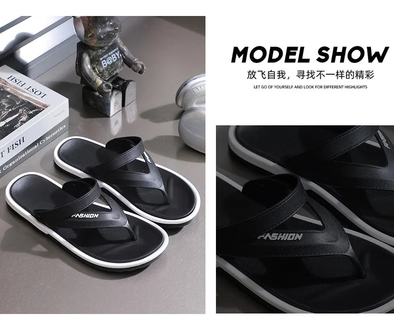 Flip-flops men's fashion trend summer foreign trade cross-border external wear breathable and wear-resistant toes two sandals