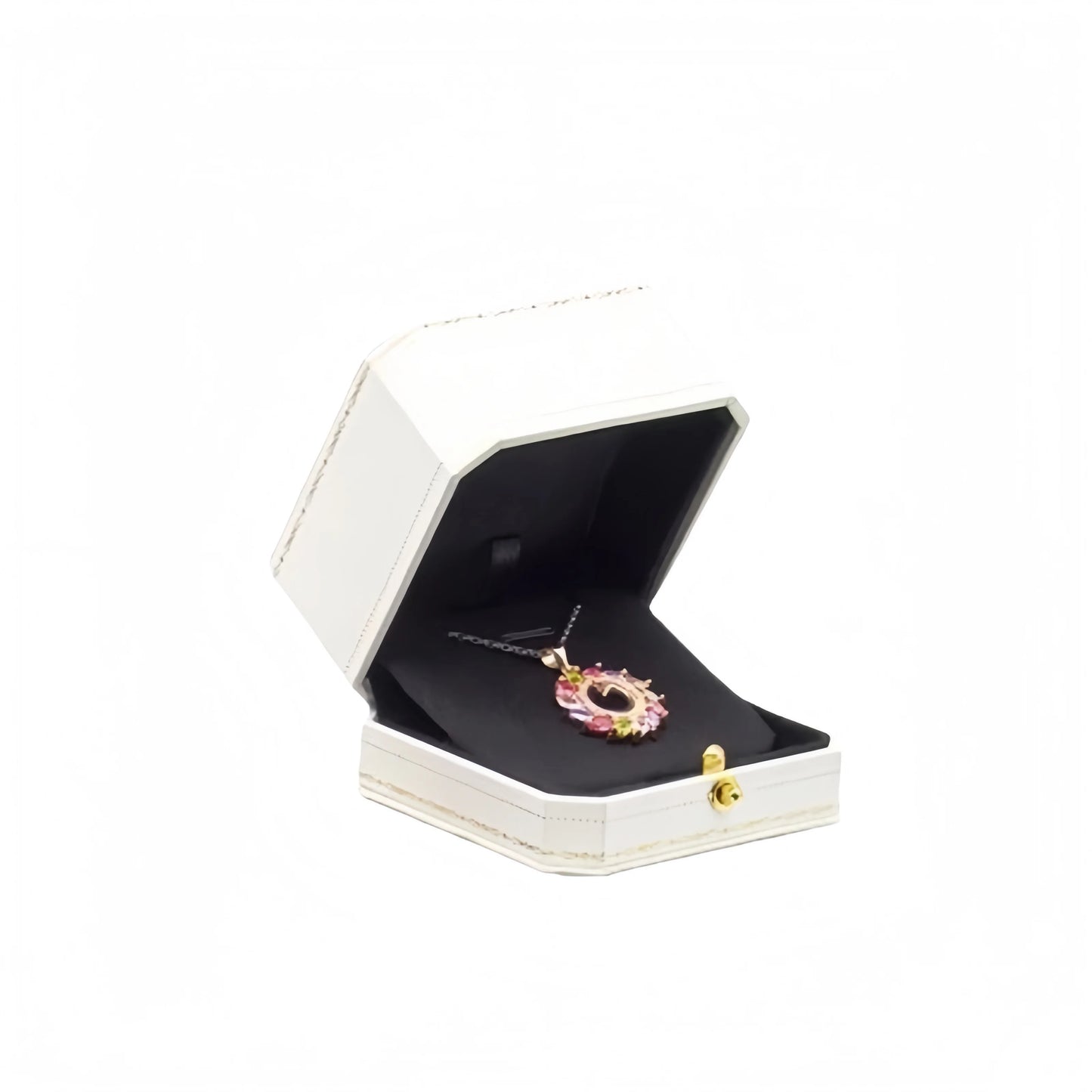 Customizable LOGO Vintage Octagonal Gold Text Storage Box Ring Earnail Bracelet  Jewelry Packaging Case Collection Storage Box
