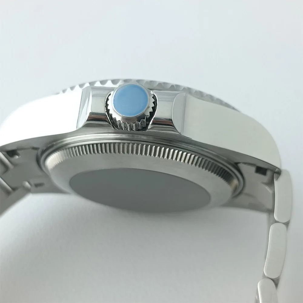 44MM Ceramic Bezel Case Silver SEA Big DEEP Homage Sapphire Crystal Watch Case Stainless 21MM Watch Strap Fit NH35 NH36 Movement