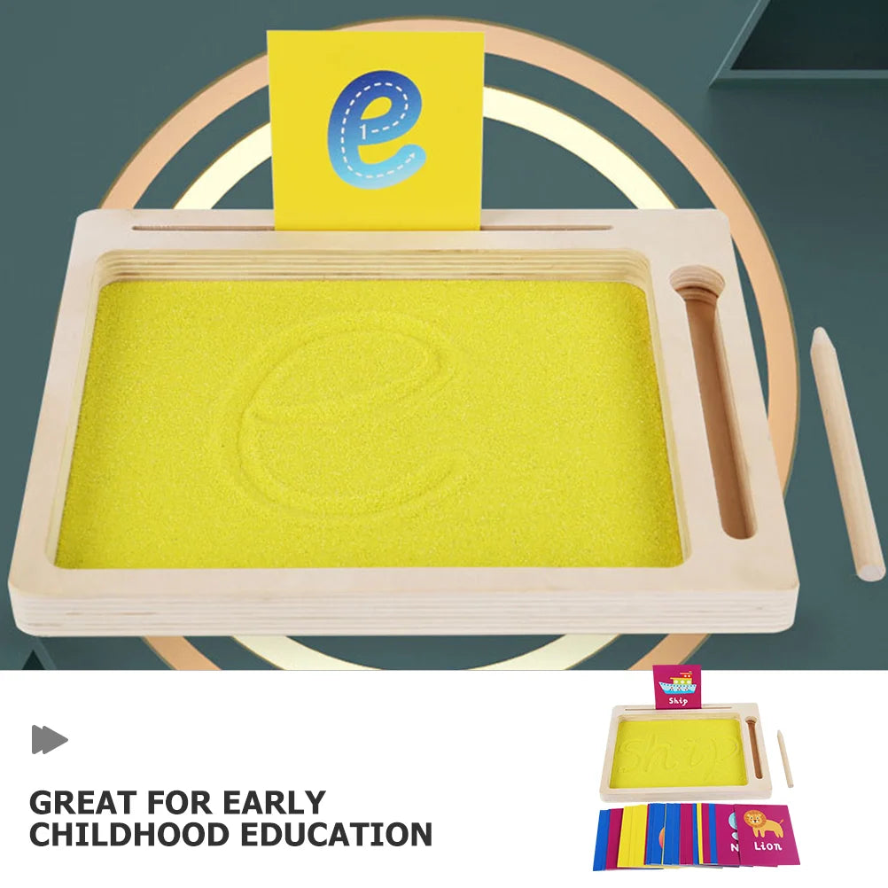 Toddler Toys Sand Painting Set Letter Traying Alphabet Letters Sensory for Writing Wooden Learning Child