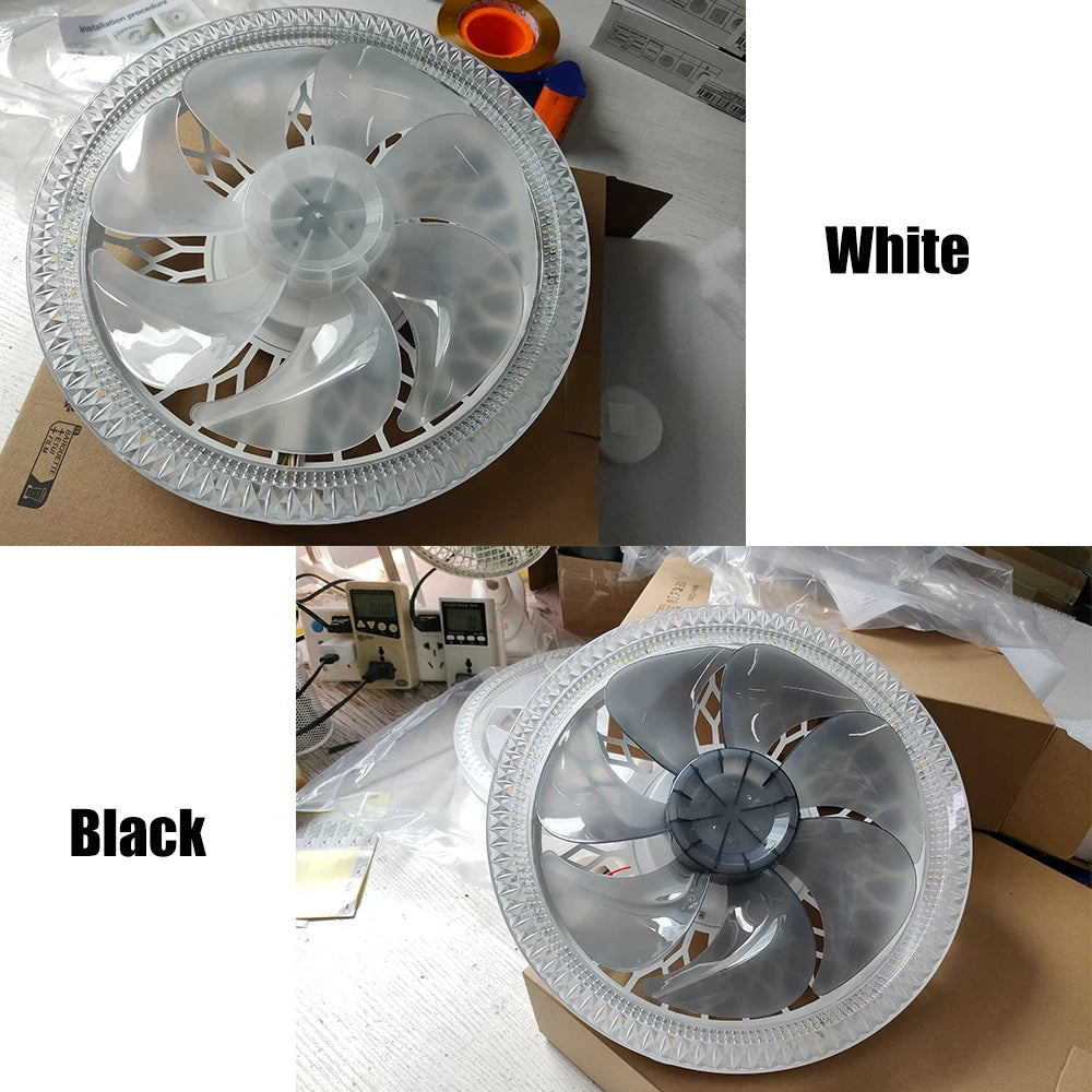 Modern Ceiling Fan With LED Light And Remote Control E27 Fan Lamp 4 Speed 360° Circulating Air For Kitchen Room Home Lighting