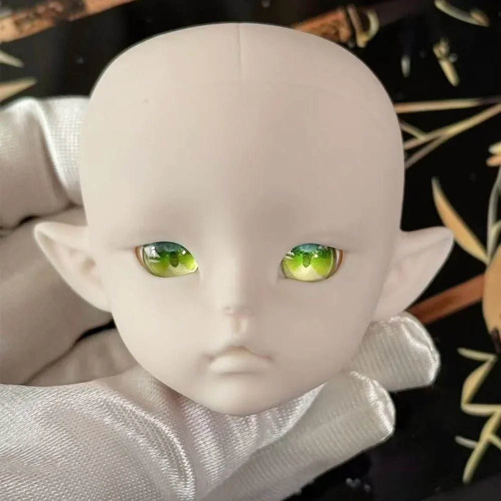 Cute 1/6 BJD Doll Head Handmade Elf Makeup Dolls White Eyelash 30cm Doll Kids Toy Gift Dolls for Girls