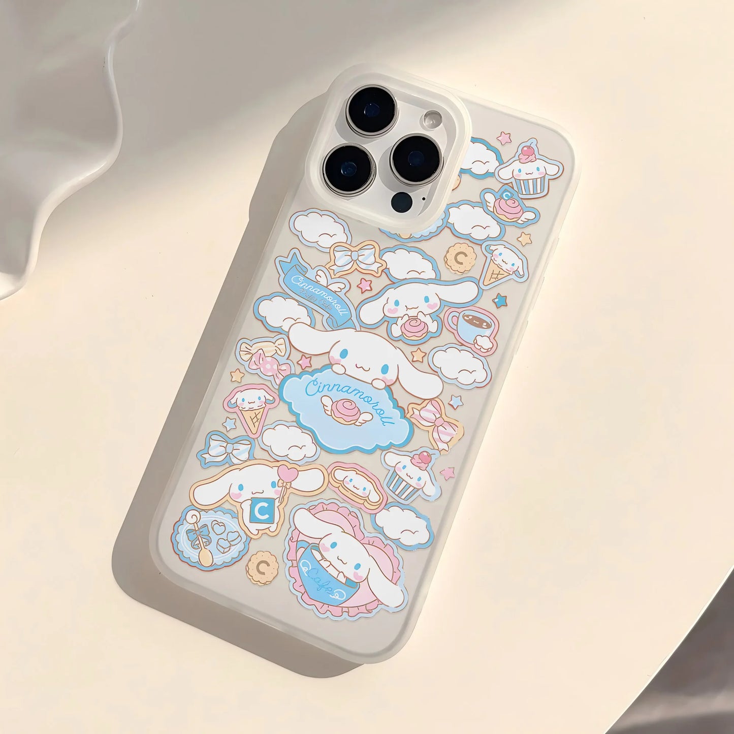 Cute Cinnamoroll Transparent Clear Frosted Shockproof Phone Case for IPhone 17 16E 16 15 14 Plus 13 12 11 Air Plus Pro X XR Max