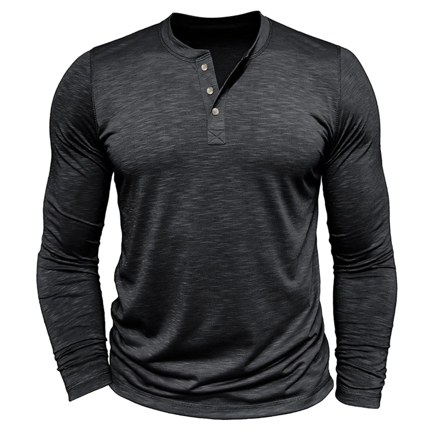 Mens Slub Cotton Open Leg Shirt Breathable Long Sleeve Mens Tshirt Top  Half Button Lightweight Large Shirts For Men