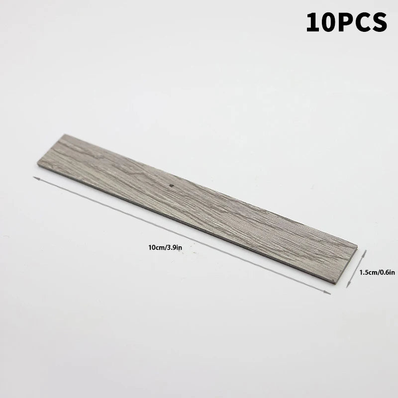 Mini Floor Boards for Dollhouses, Set of 10 Wooden Tiles for 1:12 Scale Doll House Furniture and Wall Decor