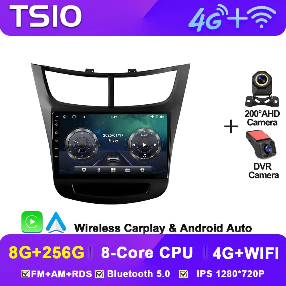 Car Radio Multimedia Player For Chevrolet Sail Aveo 2015 2016 2017 2018 2019 2020 2022 Android 15 Touch Screen GPS Carplay BT