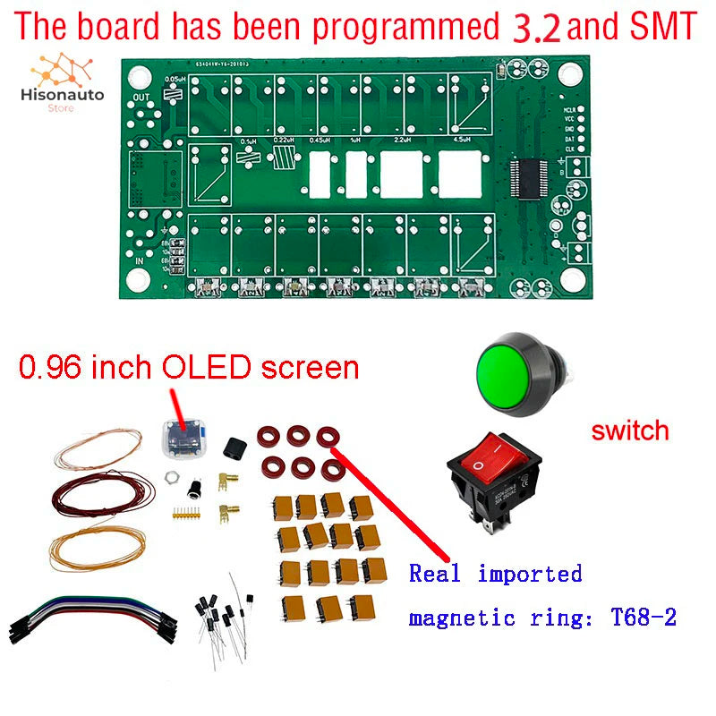 Hisonauto ATU-100 atu 100 DIY Kits 1.8-50MHz Automatic Antenna Tuner by N7DDC With OLED Firmware Programmed