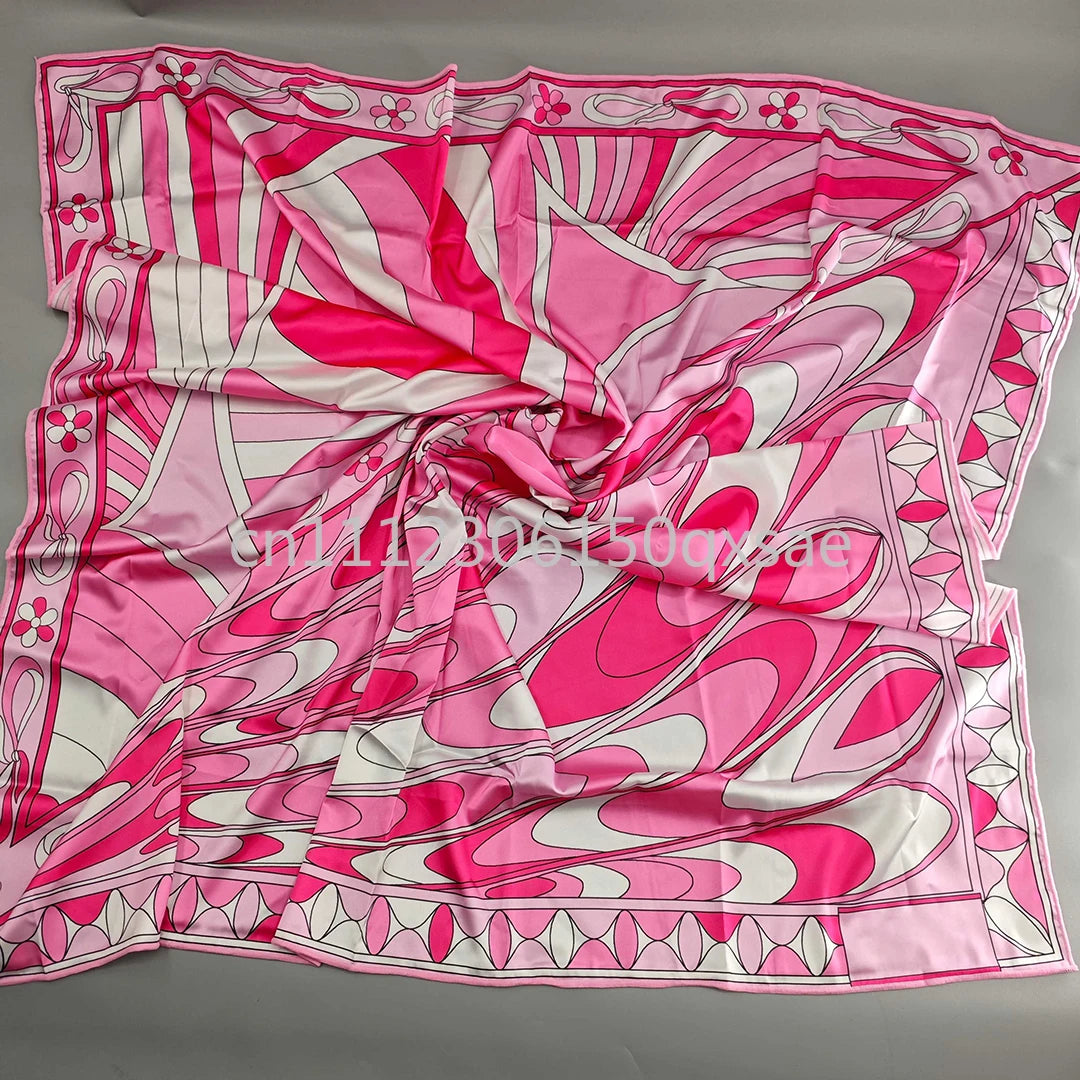 Women's Pink Headband Scarf Swimsuits with Letter Signature Logo Lady Headband Scarf Bikini Sets Beachwear Swimwear