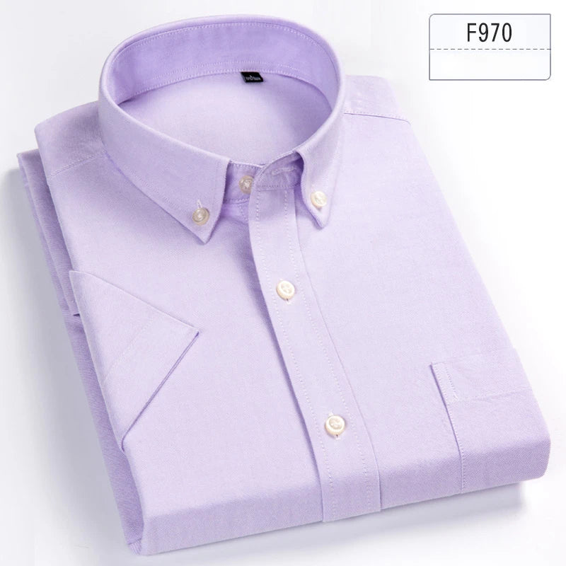 New in shirt hight qulity100%cotton summer short sleeve shirts for men slim fit shirt thin plaid houndstooth soft office clothes
