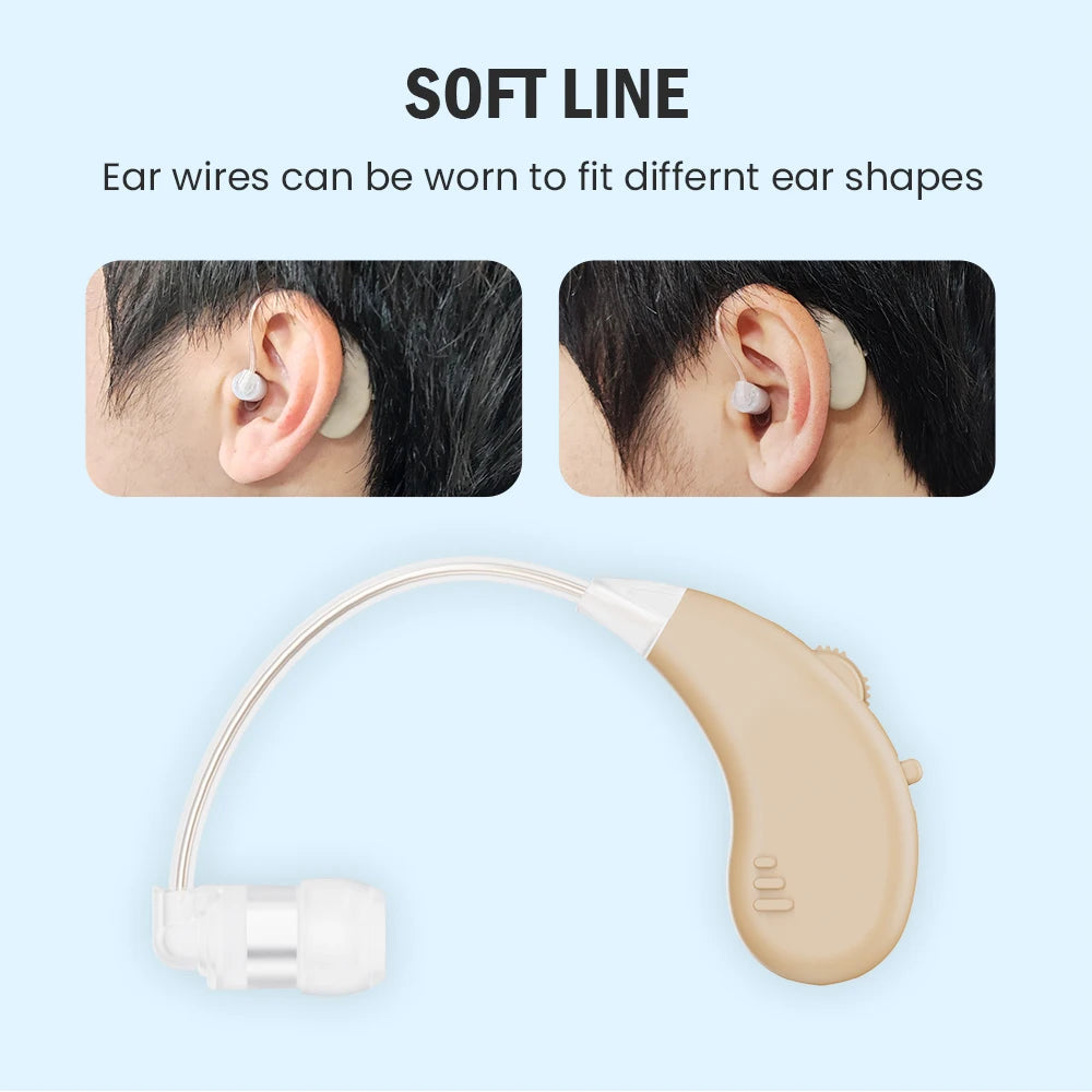 JINGHAO Rechargeable Hearing Aids BTE Ear Aids Hearing Amplifier Behind The Ear Sound Enhance Device Local Stock