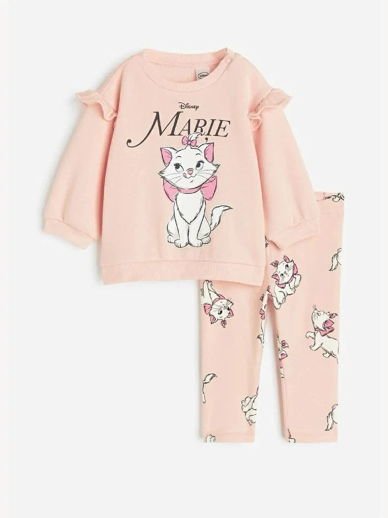 New Autumn Sweatshirt Outfits Cartoon Print Hoodies+Pants 2Piece Set Outer Wear Cotton Long-sleeved Suits Boys Child Costume