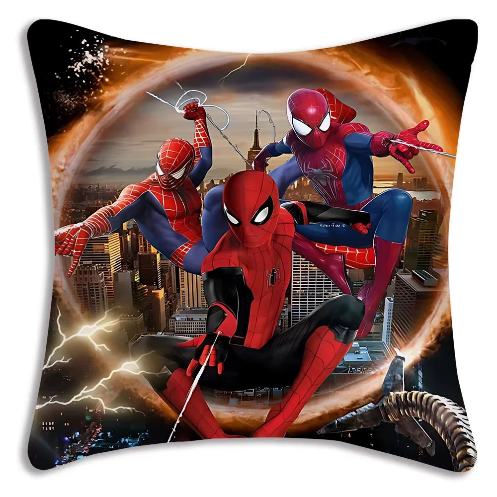 MINISO Cartoon Anime Spider-Man Pillow Covers Decorative Home Double-sided Print Square Pillow Living Room Decoration Pillowcase