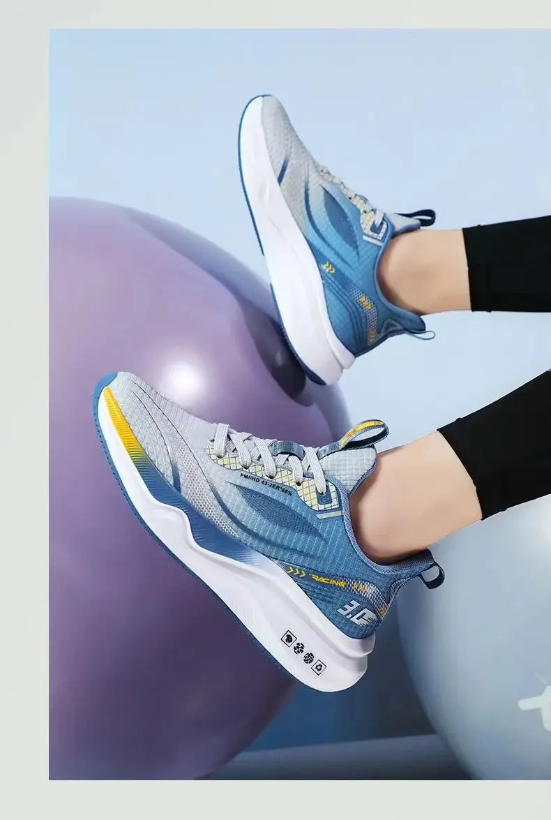 Ice Silk Mesh Sports Shoes Running Shoes Thick Bottom Soft Bottom Breathable Trendy Casual Men's Shoes Comfortable EVA Insole