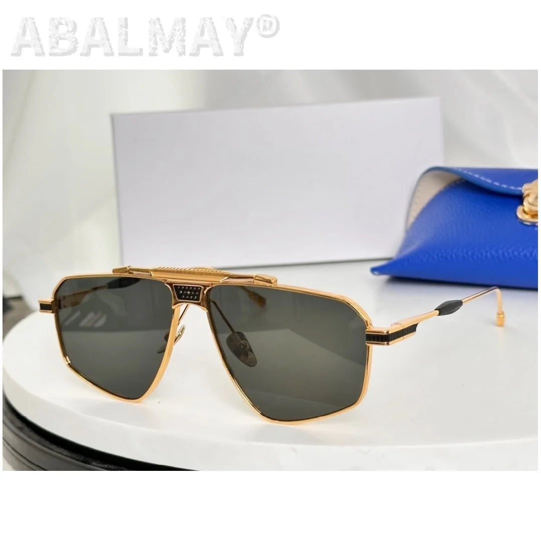 Acetate UV400 Sunglasses with Titanium Frame — Unisex Fashion Sun Glasses Size 58-12
