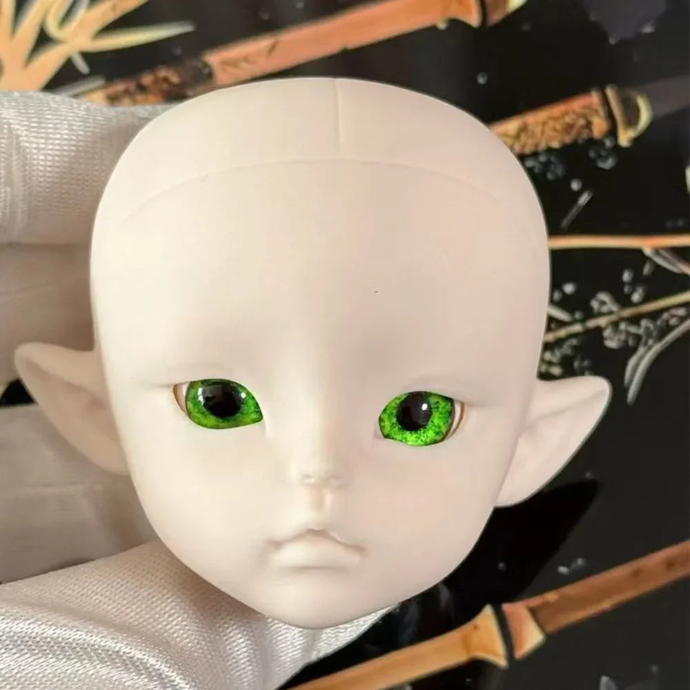 Cute 1/6 BJD Doll Head Handmade Elf Makeup Dolls White Eyelash 30cm Doll Kids Toy Gift Dolls for Girls