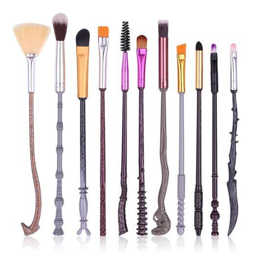 11pcs Harry Potter Series Wand Makeup Brush Set Vintage Metal Makeup Brush Eyeshadow Brush Birthday Party Gift Professional Eye