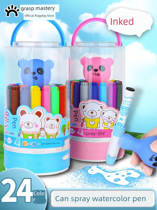 Master 12-Color Children's Watercolor Painting Tools Spray Pen