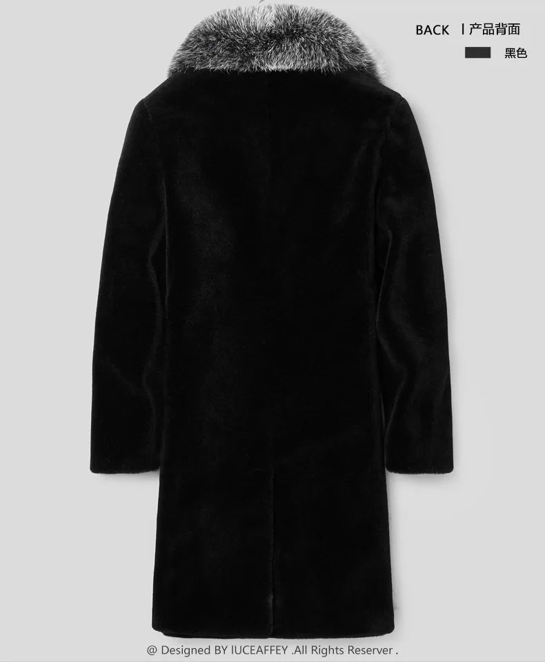 2024  Men's Imitation Fur Liner Winter Warm New Fur One-piece Coat Imitation Mink Fleece Mid-length Fur Coat  Men Jacket