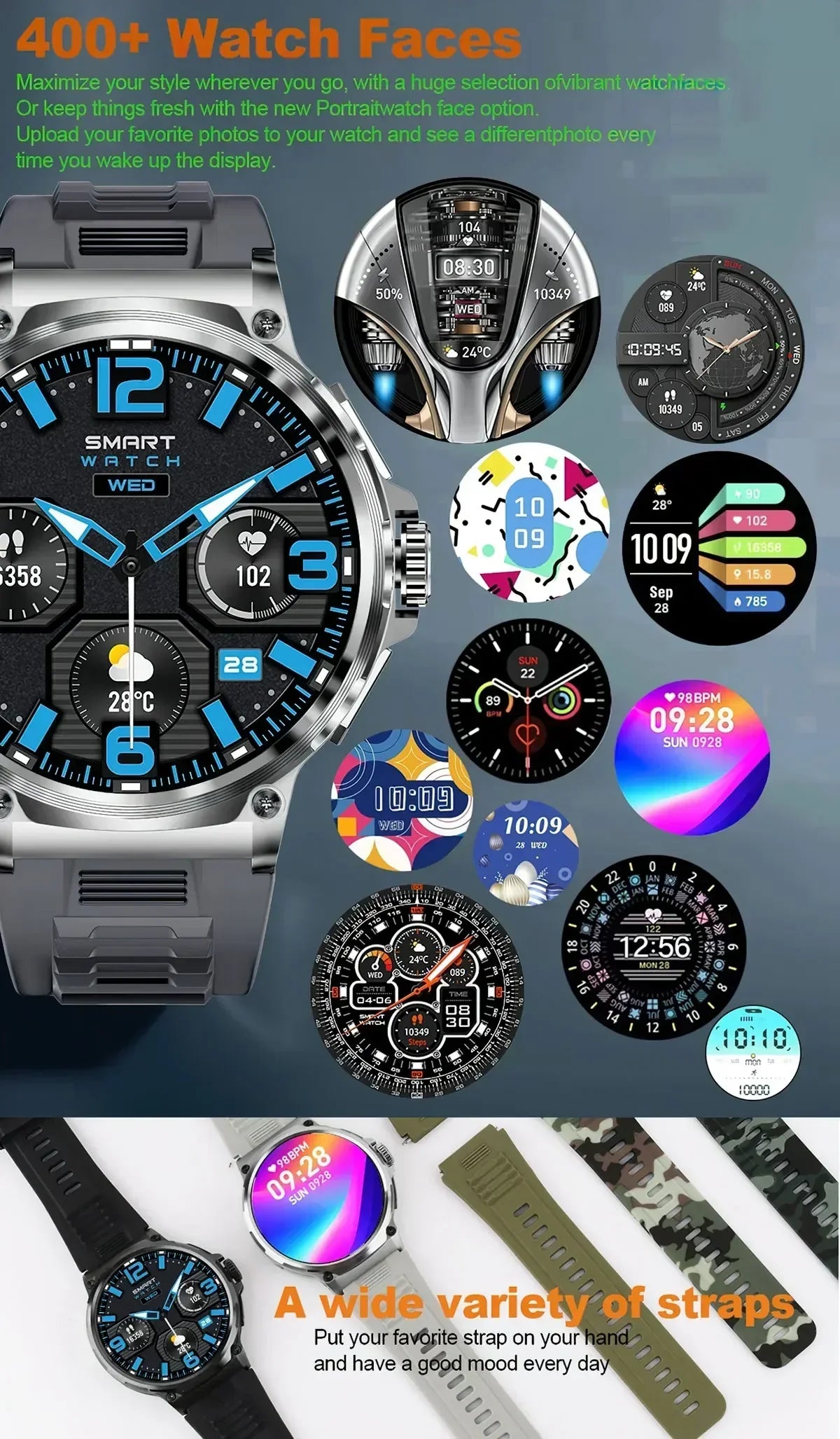 Xiaomi 2025 NEW 1.85-inch ultra HD smartwatch, GPS track HD Bluetooth call; 710 mah large battery 400+ dial, suitable for Huawei