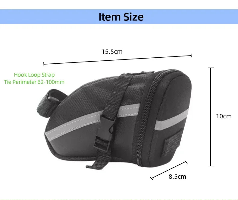 Bicycle Rear Saddle Bag Cycling Accessories Storage Panner Streamlined Tail Bag Pouch for MTB Road Bike W/Loop to Attach Light
