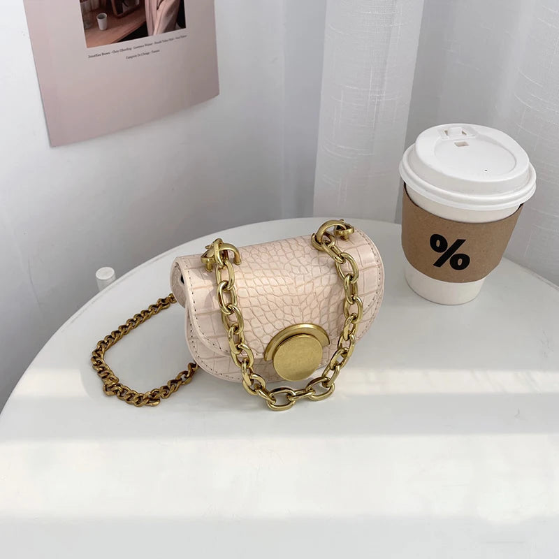 Fashion Chain Mini Crossbody Bag Women Classic PU Leather Flap Design Lipstick Coin Purse Girl Cute Earphone Bags