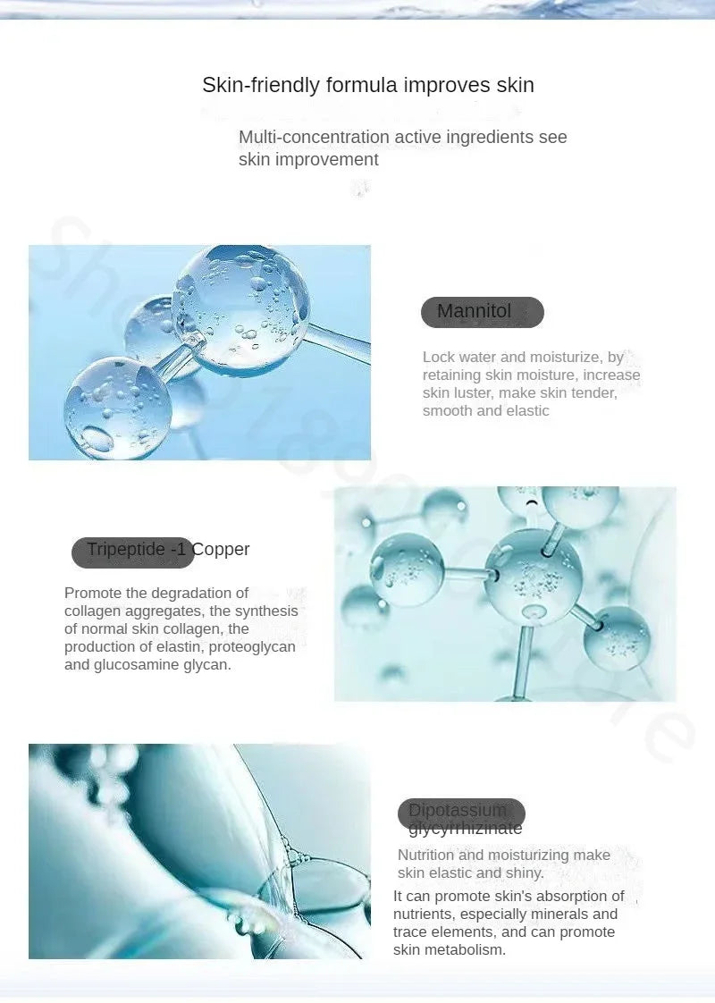 Blue Copper Peptide Repair Lyophilized Powder Box Freeze-dried Firming Essence Anti Aging Shrinks Pores Face Serum Skin Care Set