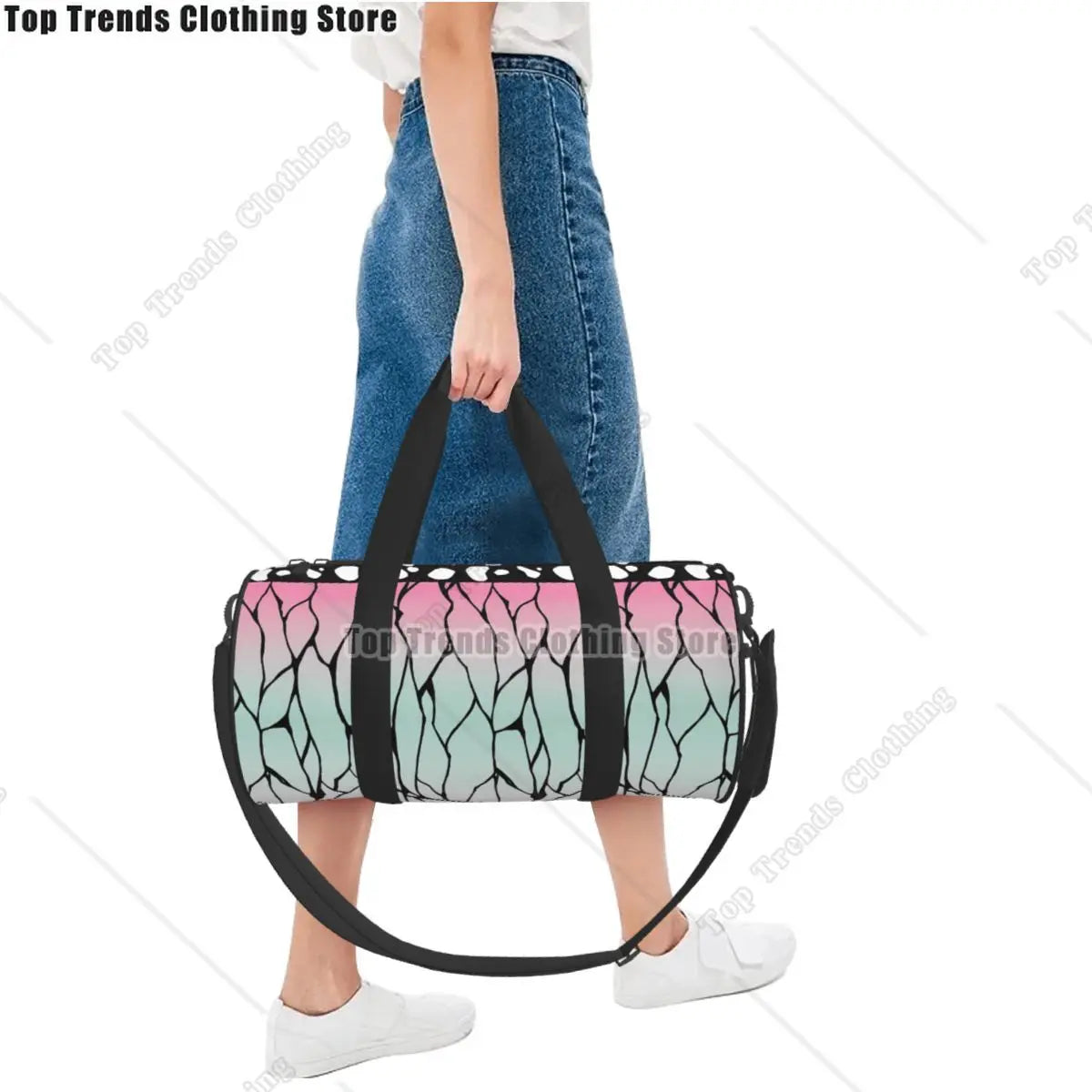 Anime Kamado Tanjirou Gym Bag Funny Weekend Sports Bags Large Swimming Pattern Handbag Funny Fitness Bag For Men Women