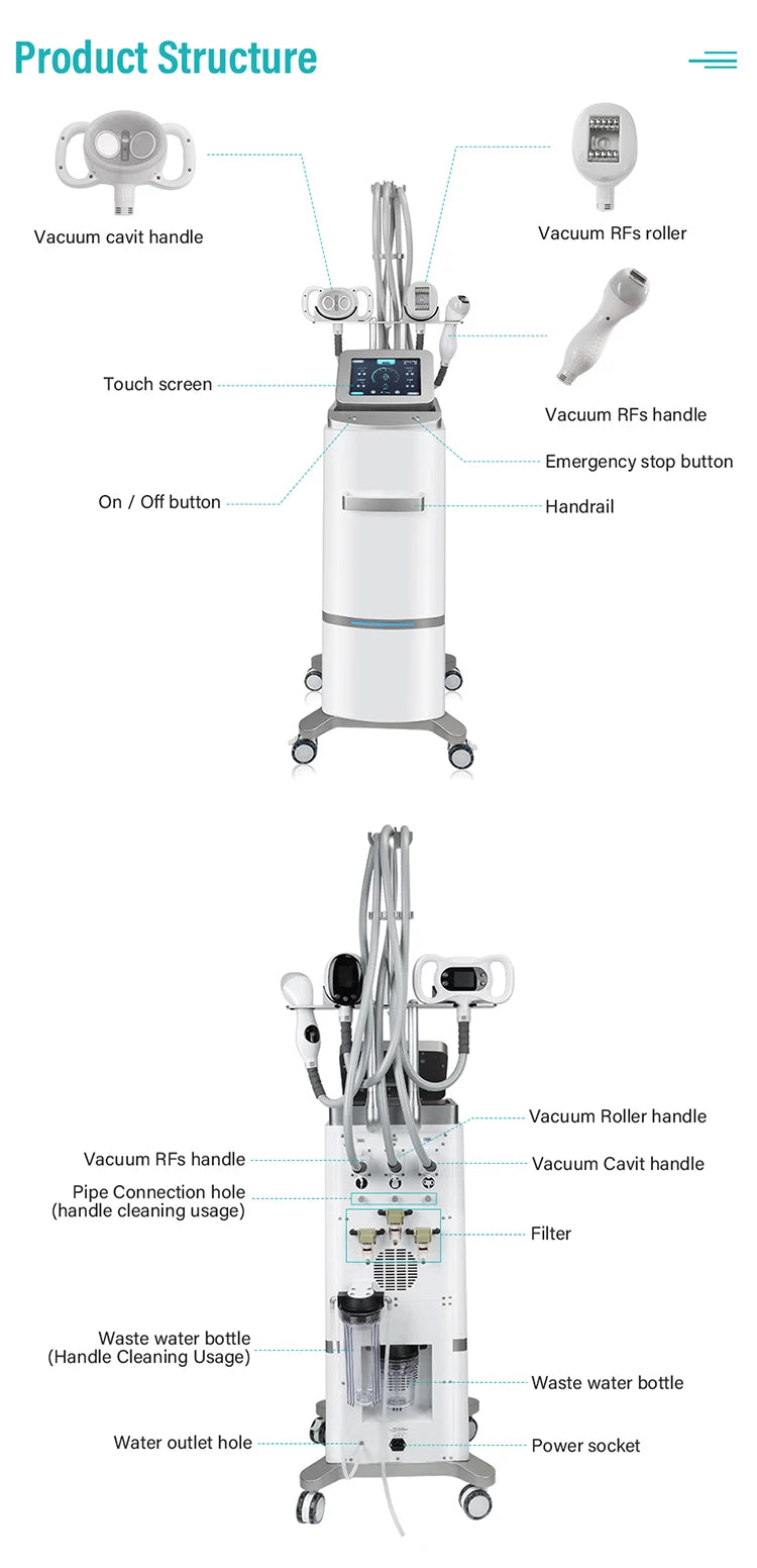 2025 Newest Big Mechanical Vacuum Roller Slim Strong Cleaning System 3in1 Vela Body Shape Machine V8