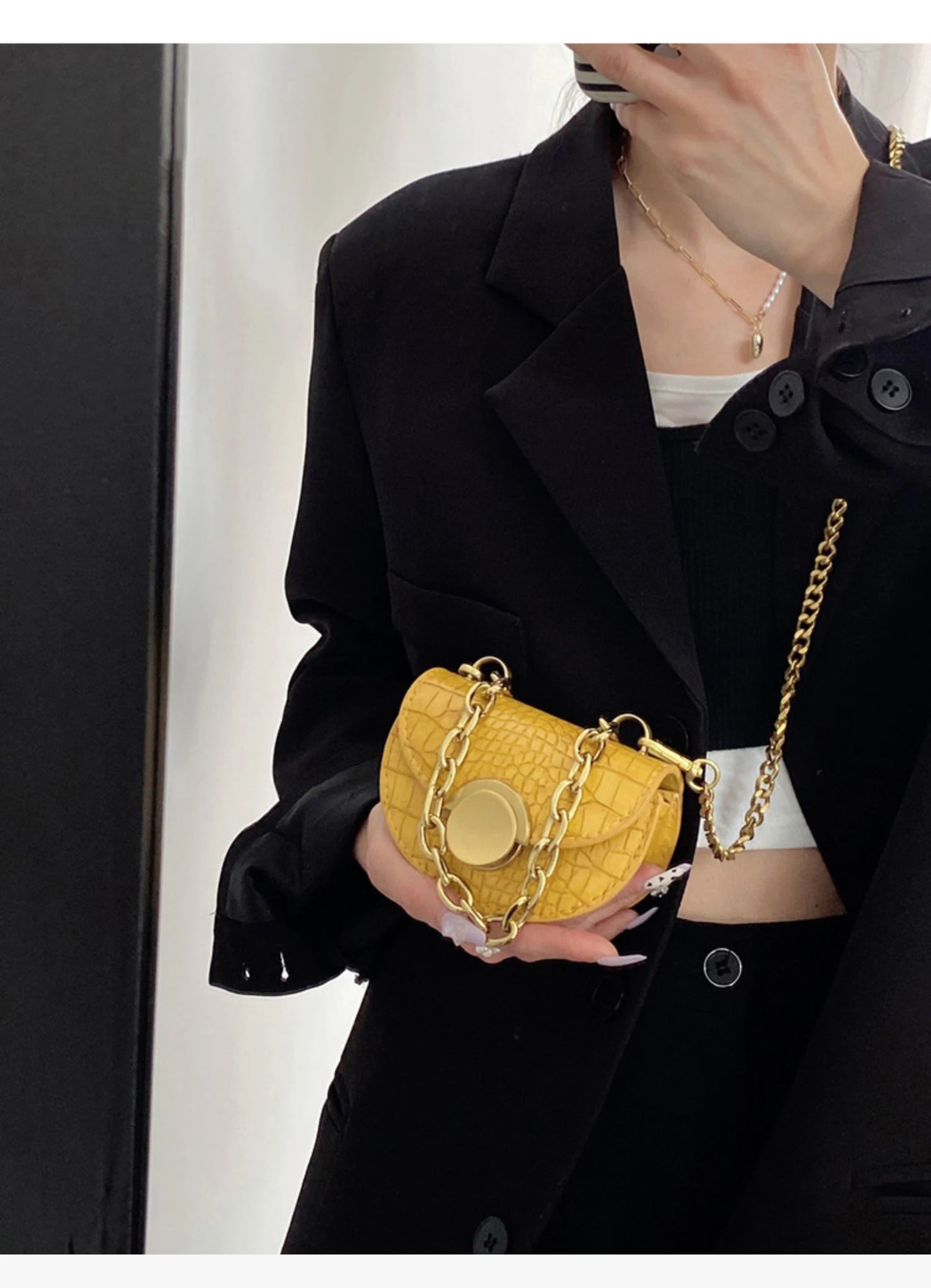 Fashion Chain Mini Crossbody Bag Women Classic PU Leather Flap Design Lipstick Coin Purse Girl Cute Earphone Bags