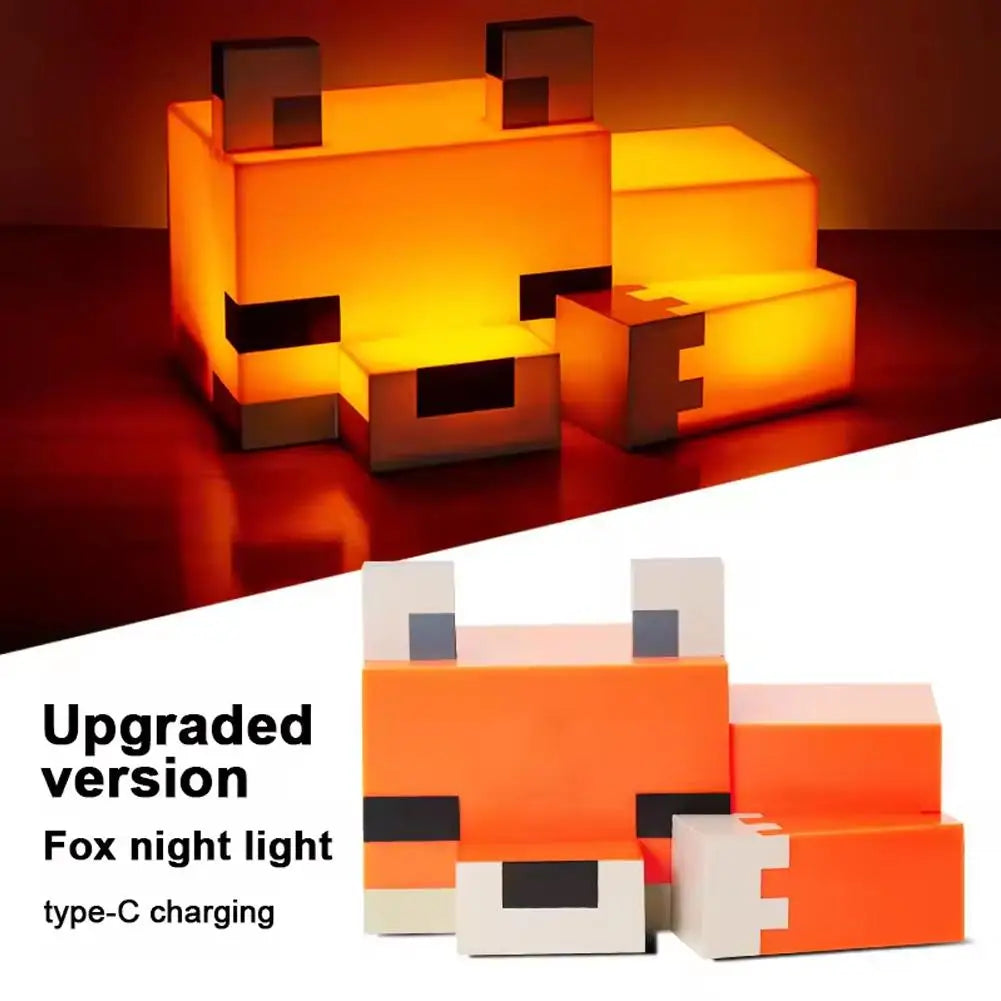 1/2pcs MC Game Cute Fox Night Light Soft Orange Glow Desk Lamp Home Atmosphere Luminous Table Lamp for Playrooms or Children