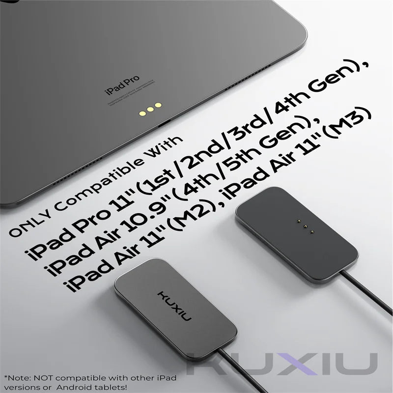 M30 Magnetic Wireless Charger for iPad Pro/iPad Air Fast Charging Smart Connector Charger with 5.56ft USB-C Cable(Adapter Not)