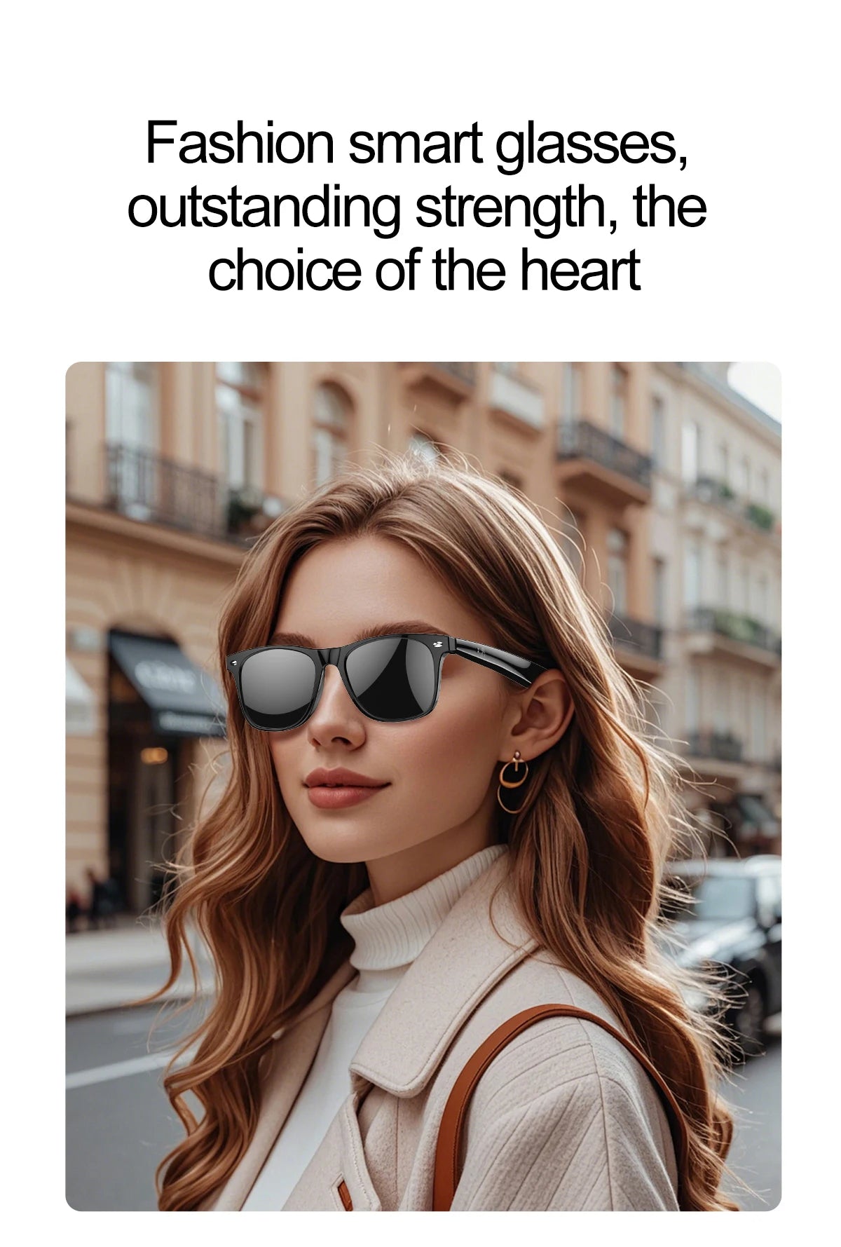 Upgrade Smart Glasses 134 Online Languages AI Automatic Translation Conversation with Speaker UV Protected Bluetooth Sunglasses