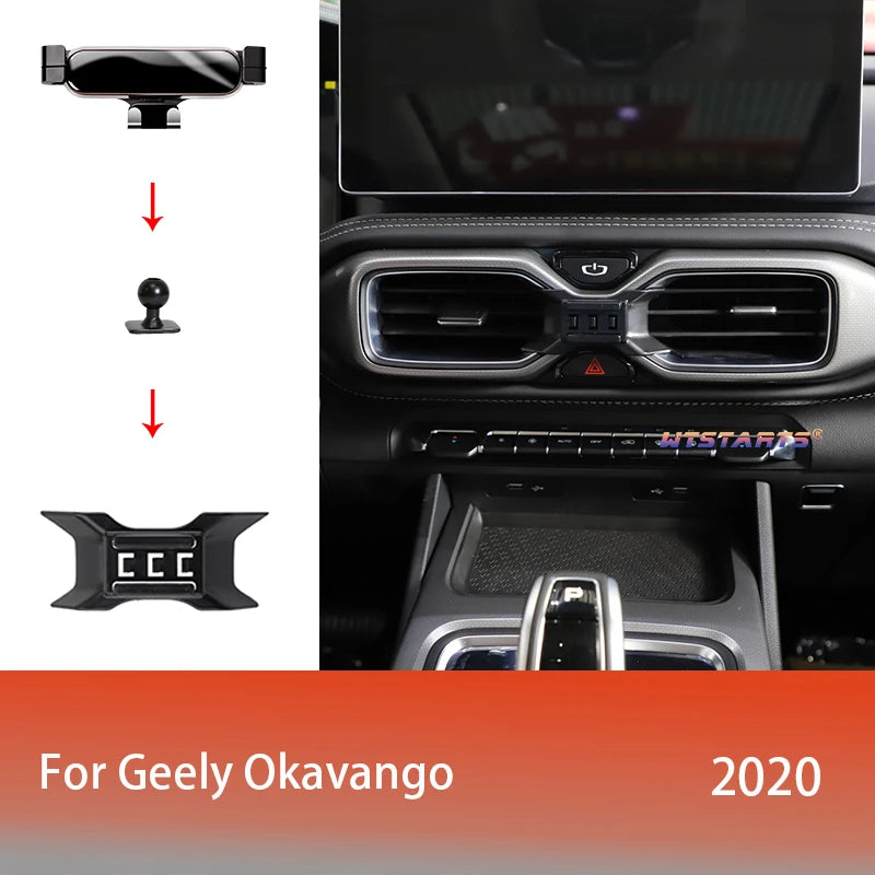 Car Phone Holder Mobile Mount Stand For  Geely Okavango 20-22  Adjustable GPS Navigation Bracket Car Lnterior Accessories