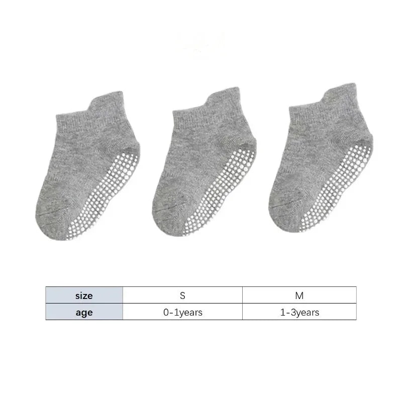 6Pairs Baby's Non-slip Floor Socks For Toddler Kids Boys Indoor Activities Learn To Walk Ankle Socks