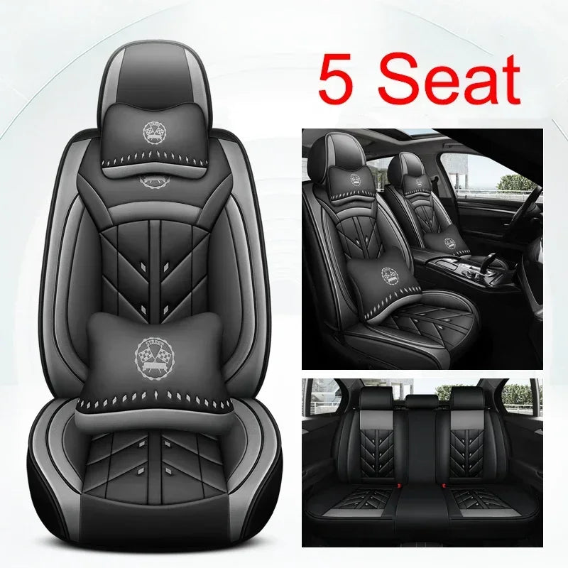 Universal Style Full Coverage Car Seat Cover for Ford Focus Mk4 Audi A6 4F W211 Skoda Kodiaq Clio 4 Car Accessories Pu Leather