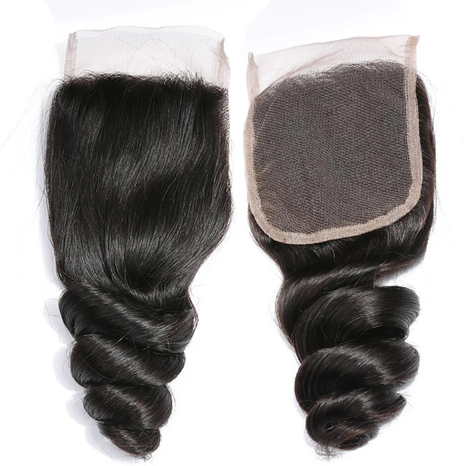 Malaysian Loose Wave Bundles With Frontal Unprocessed Virgin Human Hair Closure and 3 4 Bundles Loose Wave Bundles With Closure