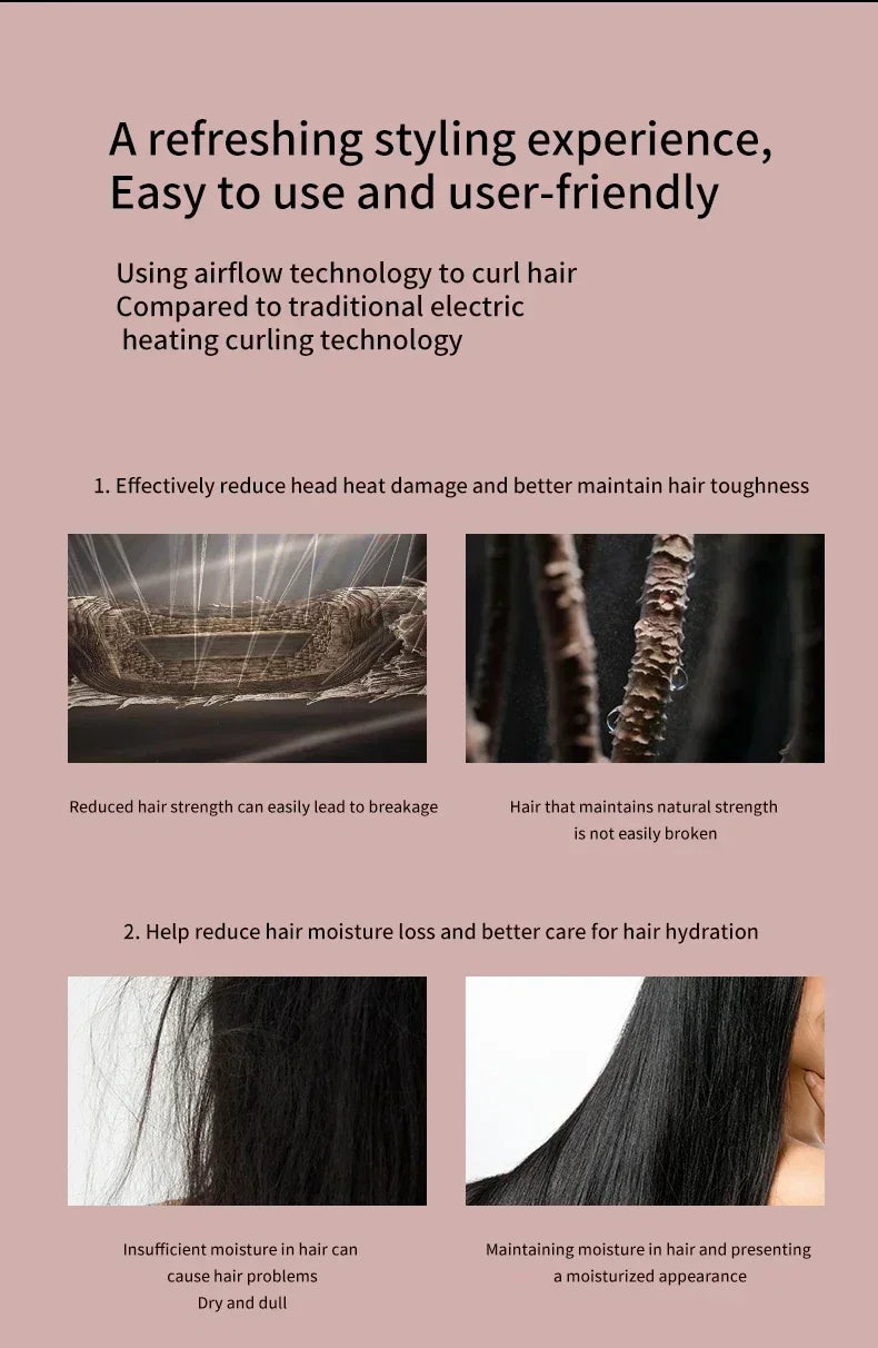 6-in-1 hair dryer set multi-function curling iron hair straightener hot air comb styling set for home salon-like effect
