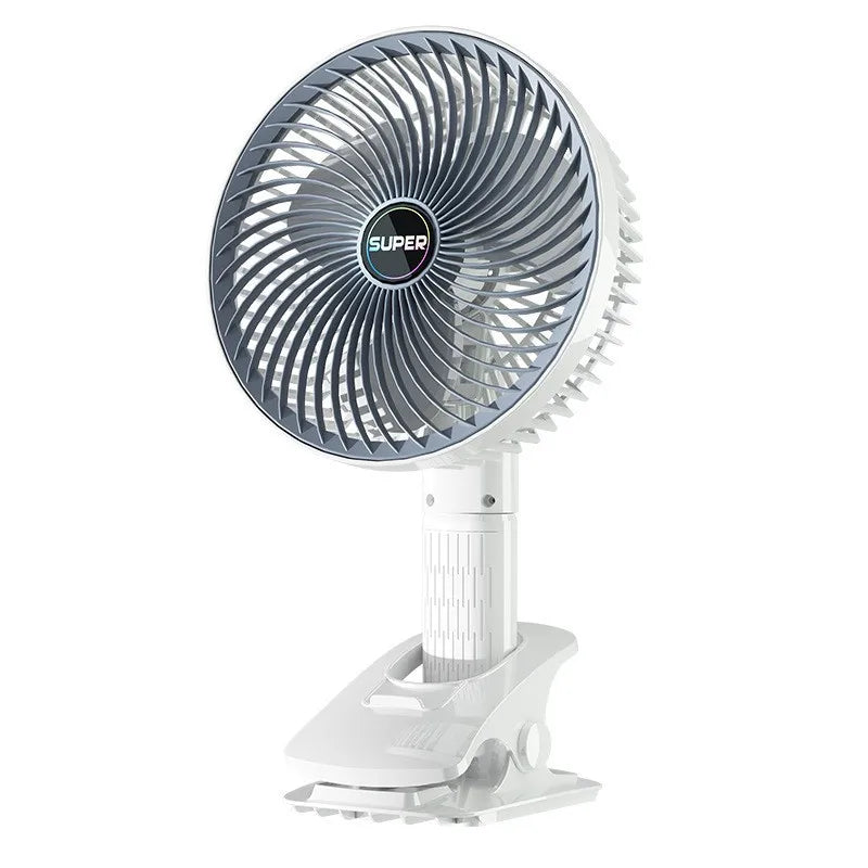 3-in-1 Telescopic Cool Fan USB Charing Folding Desktop Circulator 3-Speed No-Drill Wall Mount Electric Fan for Dorm Home Office